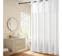 River Dream No Hooks Required Waffle Weave Shower Curtain with Snap in Liner -Extra Long 71W x 86H,Hotel Grade,Spa Like Bath Curtain,White