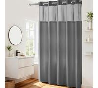 River Dream No Hooks Required Waffle Weave Shower Curtain with Snap in Liner -Extra Long 71W x 86H,Hotel Grade,Spa Like Bath Curtain,Gray