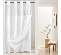 River Dream No Hooks Required Waffle Weave Shower Curtain with Snap in Liner -Stall 54W x 80H,Hotel Grade,Spa Like Bath Curtain,White