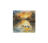 River Ducks Hot Pot Stand Trivet - British Wildlife Art Glassware Gift/Present - Kitchen Chopping/Cutting Board Worktop Protector with Non-Slip Feet 20cm x 20cm (8" x 8")