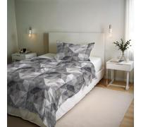 River Duvet Cover Set - Made in Italy - Single Duvet Set - Sleeping Bag 150 x 200 cm + Flap and Pillowcase 50 x 80 cm - Cotton 80% Mixed Fibres 20% - Sepik Grey