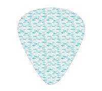 River Fish Guitar Picks 12 Pack Universal ABS Guitar Picks,Continuous River Fish Flock of Various Illustration,for Acoustic and Electric Guitar,Blue and White