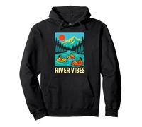 River Float Trip Vibes Retro Women's Fun Pullover Hoodie