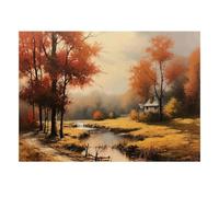 River Forest Cottage 1000pcs Mini Puzzle For Family Premium Paper
