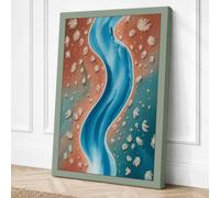 River from Above Modern Canvas Wall Art Print 30x20 Inch (76 x 51 cm)