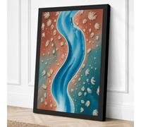 River from Above Modern Canvas Wall Art Print 30x20 Inch (76 x 51 cm)
