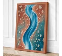 River from Above Modern Canvas Wall Art Print 36x24 Inch (91 x 61 cm)