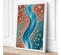 River from Above Modern Canvas Wall Art Print 36x24 Inch (91 x 61 cm)
