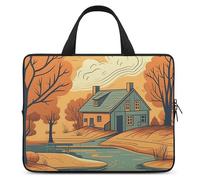 River in Front of House Laptop Bag Durable Laptop Sleeve Water-Resistant Notebook Bag for Computer Or Tablet