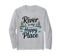 River is My Happy Spot Fishing Kayaking Boating Nature Long Sleeve T-Shirt