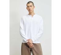 River Island Cotton Rich Henley Long Sleeve T-Shirt White