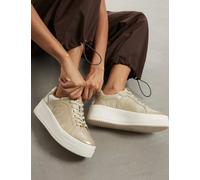 River Island Metallic Lace Up Chunky Trainers Gold Mix