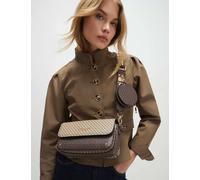 River Island Monogram Print Cross Body Bag Brown Mix