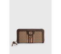 River Island Monogram Zip Around Purse Brown Mix