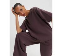 River Island Neoprene Boxy T-Shirt Chocolate