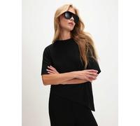 River Island Pure Cotton Asymmetric Batwing T-Shirt Black