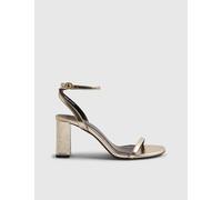 River Island Strappy Block Heel Sandals Gold