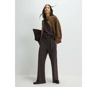 River Island Textured Wide Leg Trousers Chocolate