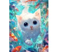 River Koi 70 Piece Jigsaw Puzzles for Adults, Colourful, Challenging & Brainteasing Adult puzzles 70 Pieces Cat, Fun jigsaws for The Whole Family 14x10 inch