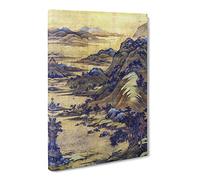 River Landscape By Dong Yuan Canvas Print | Gallery Wrapped 30mm Frame Wall Art | 20x14 inches | Ready to Hang | Asian Landscape Picture | Living Room Bedroom Lounge Office