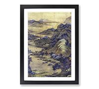 River Landscape by Dong Yuan Framed Print | A2 Black Framed Wall Art | Ready to Hang | Modern Landscape Picture | Living Room Bedroom Lounge Office