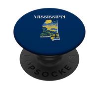 River Landscape Inside The Mississippi Map Van Gogh Art PopSockets Adhesive PopGrip