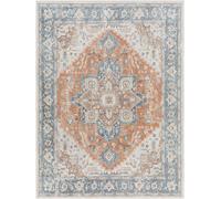 RIVER Machine Washable Traditional Boho Area Rug Livabliss Orange 66cm x 120cm