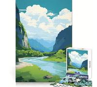 River Mountain Journey 1000 Pieces Puzzles for Adults Mental Exercise Mindful Escape Snug Lock Xmas Surprise size 38x26cm