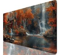 River Mouse Mat Deer Mouse Pad Desk Mat Soft Smooth Surface and Anti-Slip Rubber Base for Stable Grip on Smooth Surfaces, Improved Precision and Speed, Mousepad for Office 900 x 400 x 3mm K0-1051