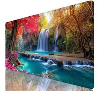 River Mouse Mat Flower Mouse Pad Desk Mat Soft Smooth Surface and Anti-Slip Rubber Base for Stable Grip on Smooth Surfaces, Improved Precision and Speed, Mousepad for Office 700 x 400 x 3mm K0-1112