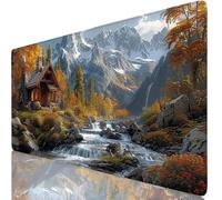 River Mouse Mat Snow Mountain Mouse Pad Desk Mat Soft Smooth Surface and Anti-Slip Rubber Base for Stable Grip on Smooth Surfaces, Improved Precision and Speed Office and Home 1400 x 600 x 3mm K0-1047