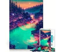 River of Magic Jigsaw Puzzles 1000 Pieces for Adults Memory Gain Anxiety Relief Design Assembly Artistic Gift (38x52cm)