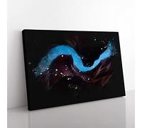 River Of Stars In Antelope Canyon Paint Splash Modern Art Canvas Wall Art Print Ready to Hang, Framed Picture for Living Room Bedroom Home Office Décor, 76x50 cm (30x20 Inch)