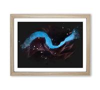 River Of Stars In Antelope Canyon Paint Splash Modern Art Framed Print | A4 Oak Framed Wall Art | Ready to Hang | Modern Space Picture | Living Room Bedroom Lounge Office