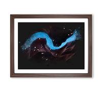 River Of Stars In Antelope Canyon Paint Splash Modern Art Framed Print | A4 Walnut Framed Wall Art | Ready to Hang | Modern Space Picture | Living Room Bedroom Lounge Office