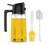 River Phoenix 2-in-1 Glass Oil Sprayer and Dispenser, Fine Mist Nozzle for Healthy Cooking, Olive Oil & Vinegar Bottle with Silicone Brush and Cleaning Tool - Refillable Kitchen Essential
