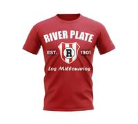 River Plate Women's Personalised Established Football T-Shirt in Red | Size: Small River Plate Red S