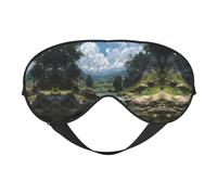 River Scenery Print Silk Sleeping Mask with Adjustable Strap-Silk Eye Mask Soft Eye Cover,for Blocking Out Lights Sweet Sleep Travel Relax, Nap, Meditation