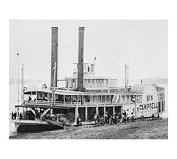 River Steamboat Ben Campbell At Landing 1860 Photo Art Print Canvas Premium Wall Decor Poster Mural