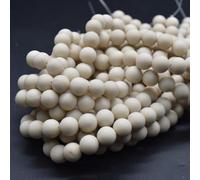 River Stone (Cream) Jasper Frosted Matte Round Beads - 10mm - 14'', for Jewellery Making