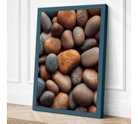 River Stones Minimalist Canvas Wall Art Print 18x12 Inch (46 x 30 cm)