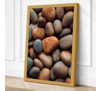 River Stones Minimalist Canvas Wall Art Print 18x12 Inch (46 x 30 cm)