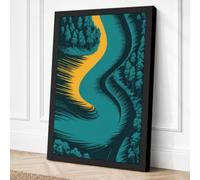 River Through Forest Canvas Wall Art Print 30x20 Inch