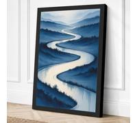 River Through Misty Forest Canvas Wall Art Print 30x20 Inch
