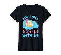 River Tubing Floating Girl You Can't Float with Us Trip Value Graphic T-Shirt, Women, Black, L