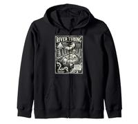 River Tubing Hierarchy Of Needs Skeleton Float Zip Hoodie
