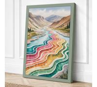 River Valley Dream Boho Canvas Wall Art Print 24x16 Inch (61 x 41 cm)