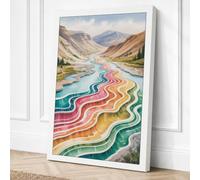River Valley Dream Boho Canvas Wall Art Print 36x24 Inch (91 x 61 cm)