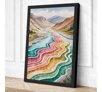 River Valley Dream Boho Canvas Wall Art Print 36x24 Inch (91 x 61 cm)