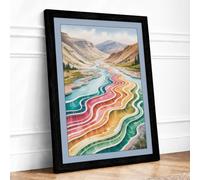 River Valley Dream Boho Framed Wall Art Print A3 Black